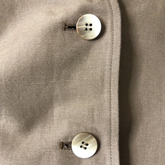 NEW KAREN SCOTT Petites Linen & Cotton Mocha Brown Button Front Blazer Size 10P - Picture 7 of 9